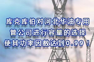 庫克庫伯對河北華油專用管公司進行容量的選擇，使其功率因數(shù)達到0.99！